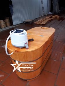 bồn tắm gỗ kết hợp xông hơi