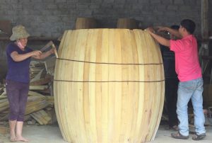 công đoạn dựng tang trống sấm