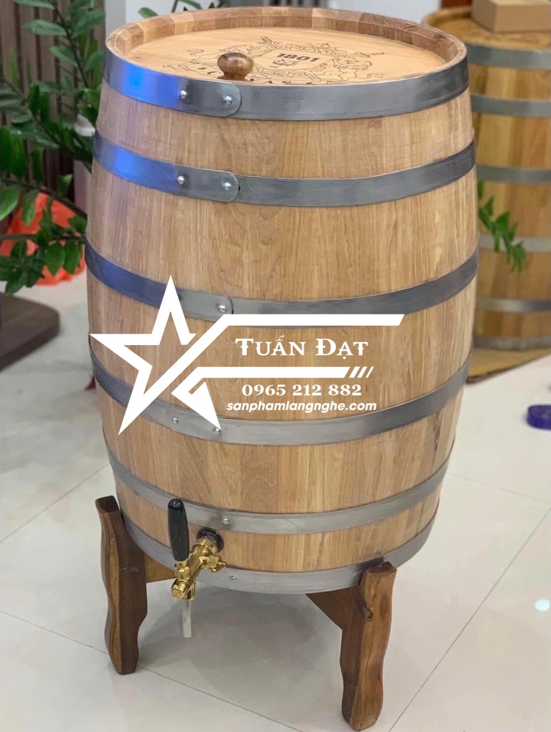 thùng rượu gỗ sồi 100L dáng đứng thùng rượu gỗ sồi 100L dáng đứng