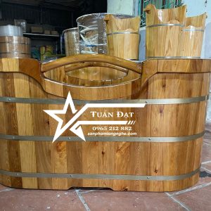 bồn tắm gỗ oval